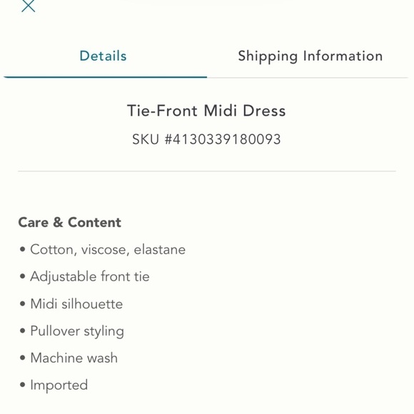 Anthropologie NWT Tie-Front MIDI Black Dress Size S. - Picture 9 of 15